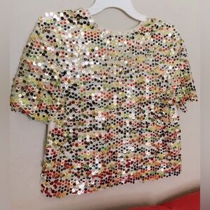 Zara Trafaluc Rainbow Sequined T-shirt